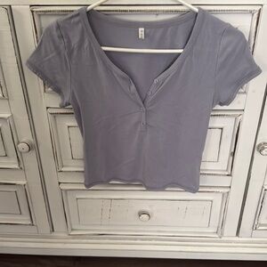 ReoRia Purple Short Sleeve Tee Vibrant and Comfortable